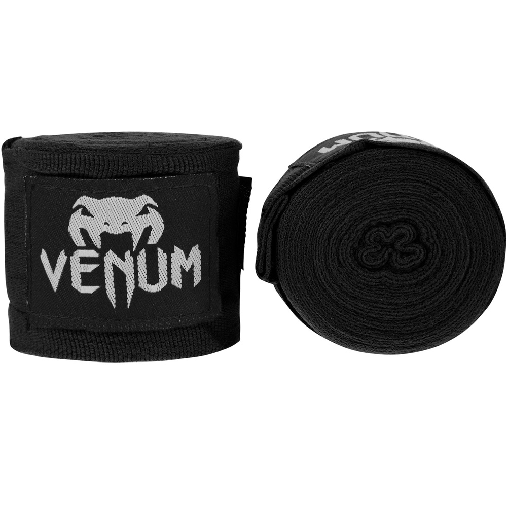 Venum Boxbandagen 2,5m Halbelastisch, Schwarz