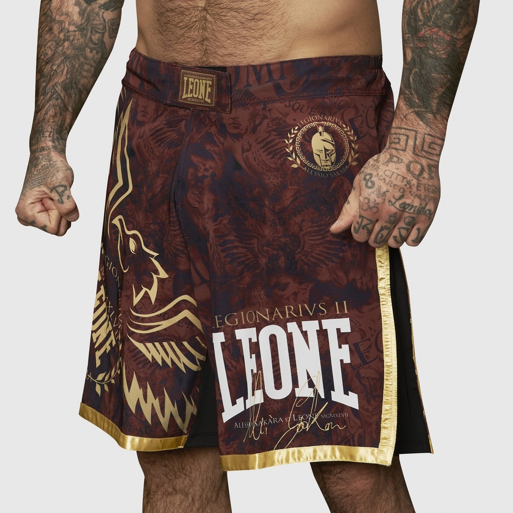 Leone Fight Shorts Legionarivs II, Dunkelrot-Sand