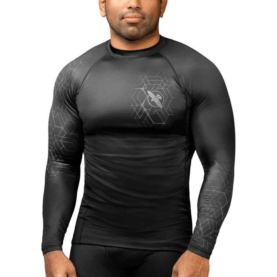 SALE 100 Hayabusa Rash Guard Geo, Schwarz-Grau