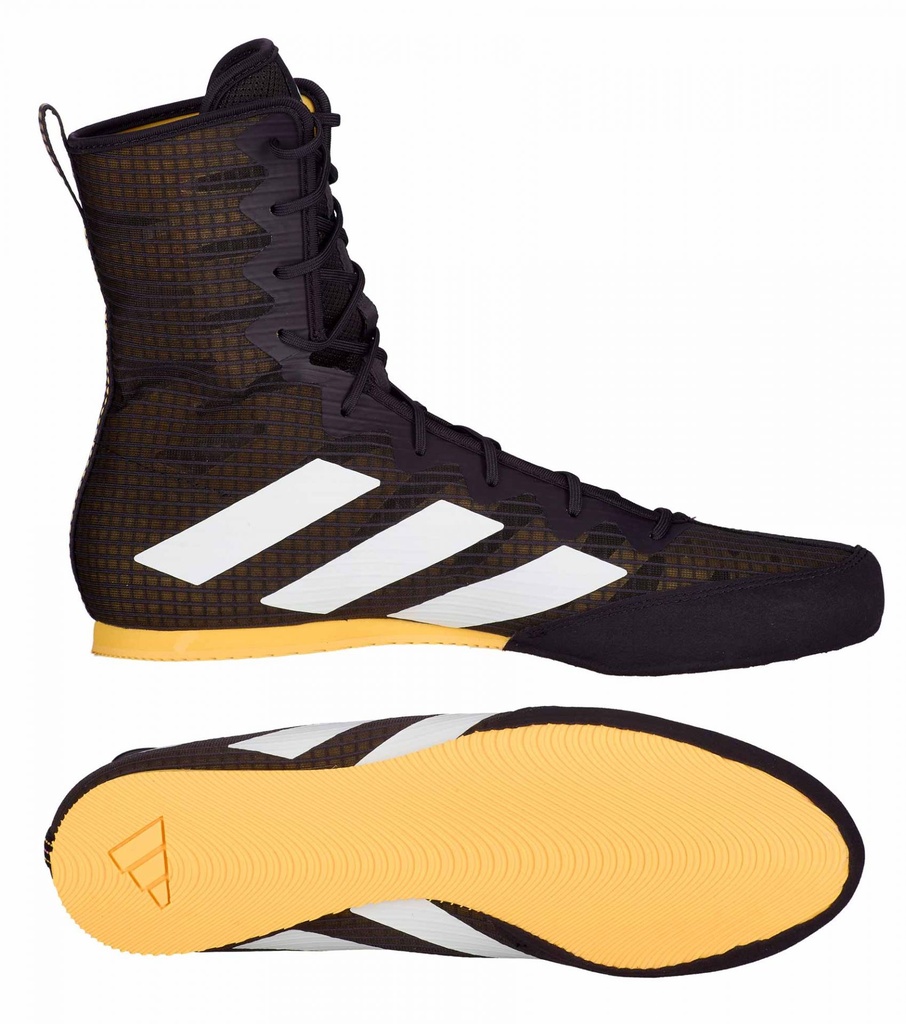 adidas Boxing Shoes Box Hog 4, Black-White-Yellow