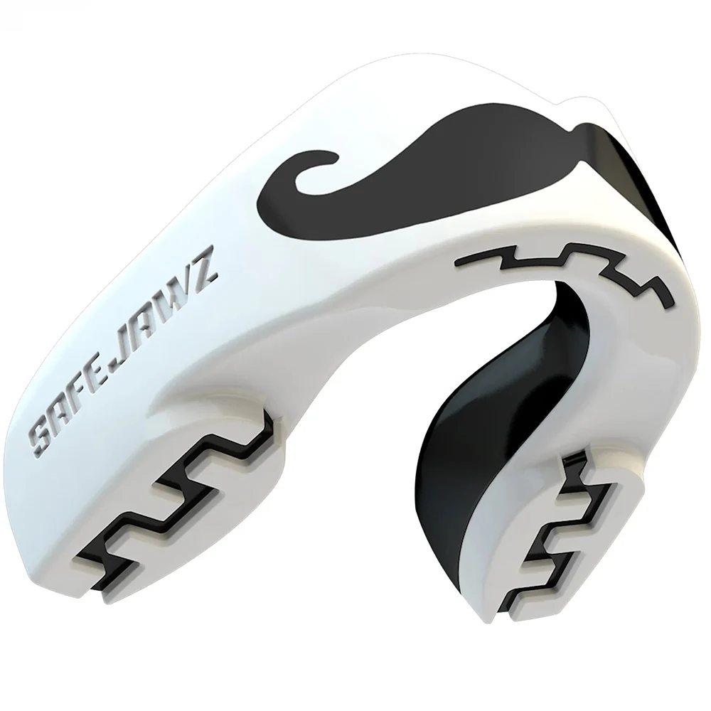 Safejawz Mundschutz Extro Serie Moustache, Weiß