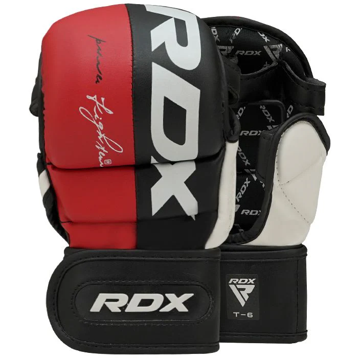 RDX MMA Handschuhe Sparring T6, Schwarz-Rot