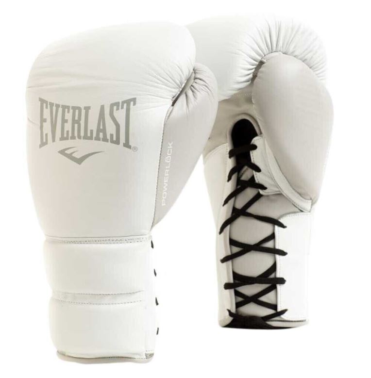 Everlast Boxhandschuhe Powerlock 2 Pro Laces, Weiß-Grau