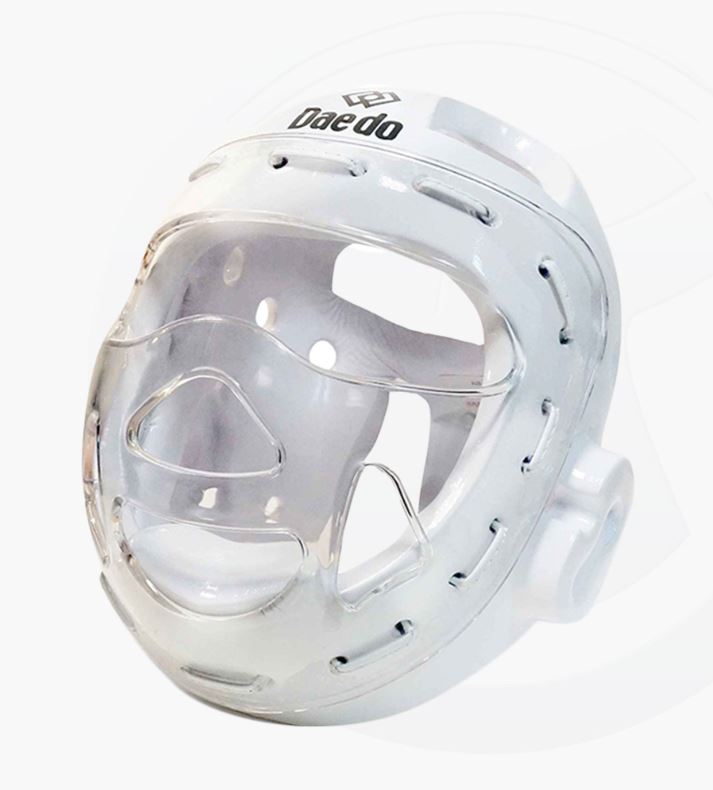 SALE 386 Daedo Kopfschutz Taekwondo WT mit Visier, Weiß