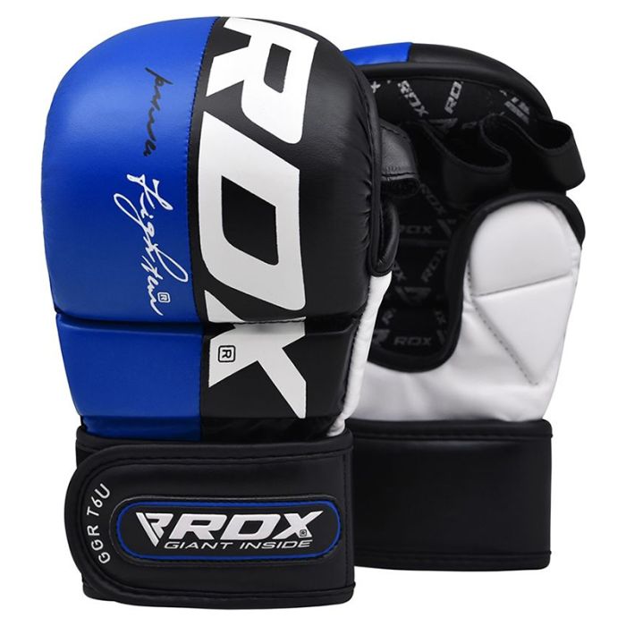 RDX MMA Sparring Handschuhe T6, Schwarz-Blau