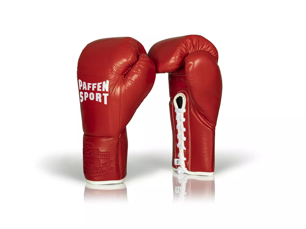 Paffen Sport Boxing Gloves Pro Classic Fight Laces, Red