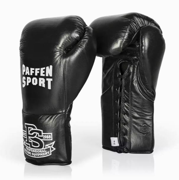 Paffen Sport Boxhandschuhe Pro Mexican Sparring mit Schnürung, Schwarz
