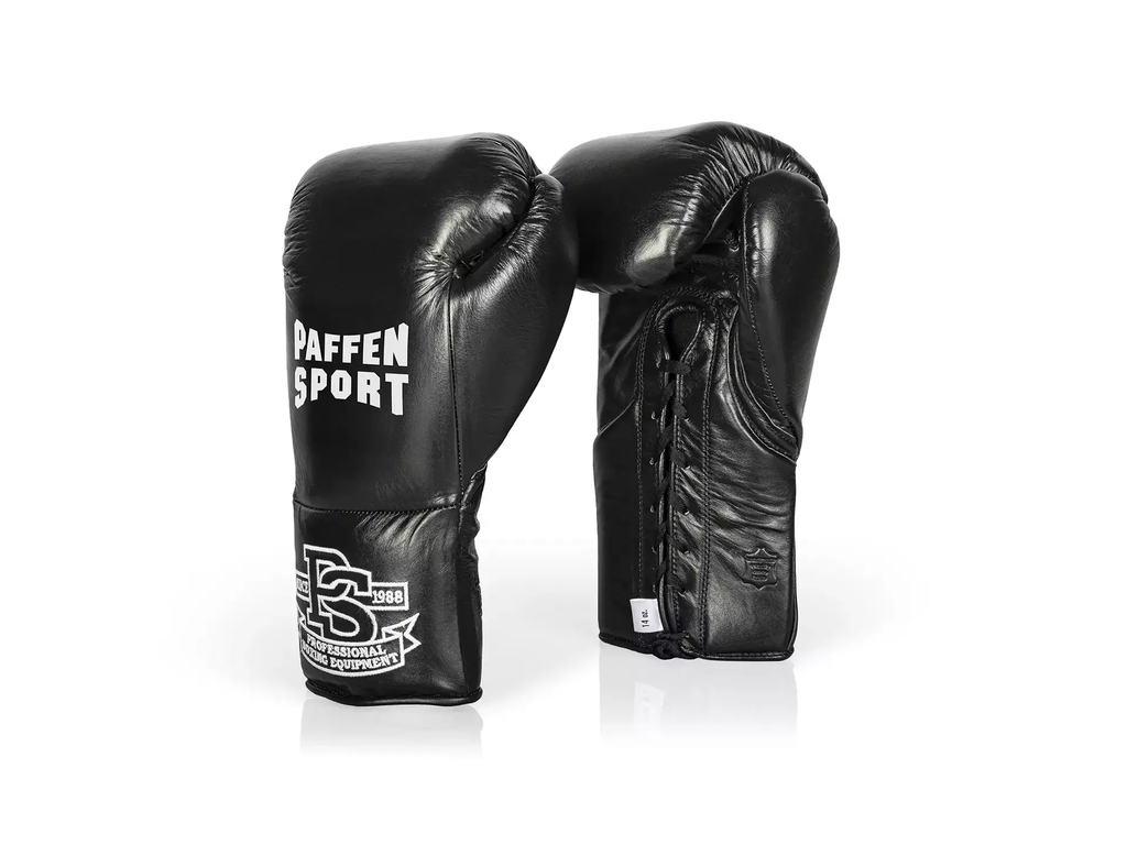 Paffen Sport Boxing Gloves Pro Mexican Sparring Laces, Black