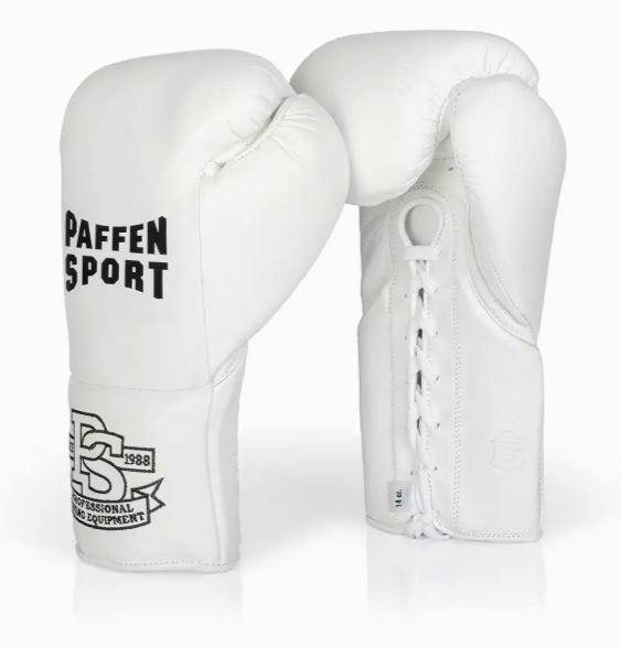 Paffen Sport Boxhandschuhe Pro Mexican Sparring mit Schnürung, Weiß