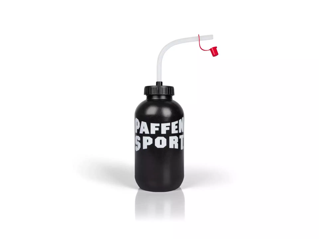 Paffen Sport Trinkflasche mit Halm, Schwarz