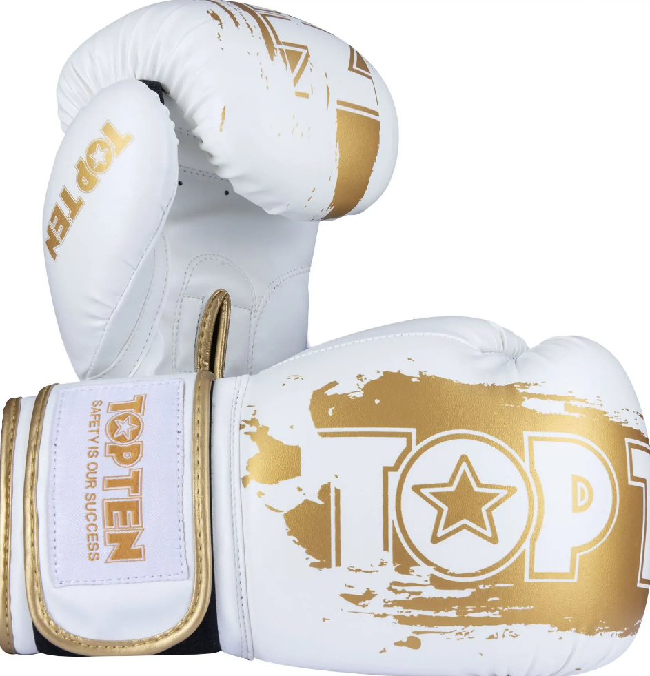 Top Ten Boxhandschuhe Golden Star, Weiß-Gold