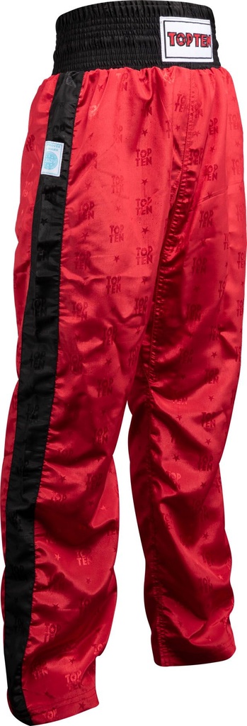 Top Ten Kickboxhose WAKO Classic, Rot-Schwarz