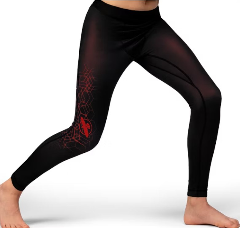 SALE 94 Hayabusa Compression Pants Geo Youth, Schwarz-Rot