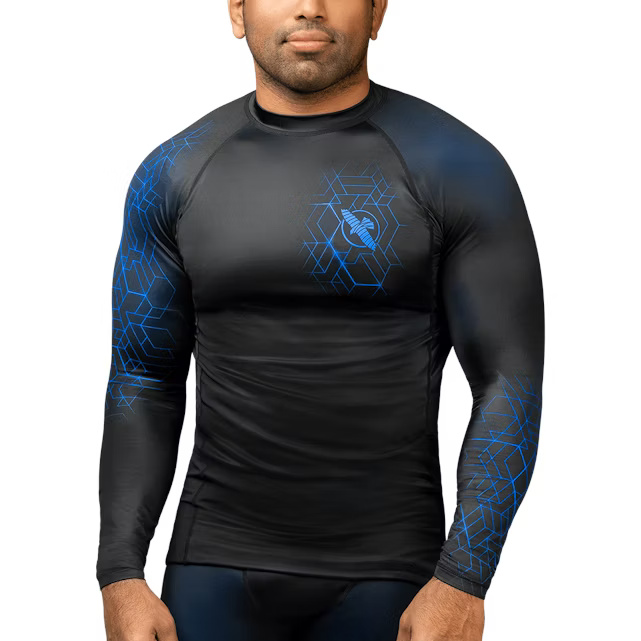 Hayabusa Rash Guard Geo, Schwarz-Blau