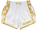 SALE 243 Fairtex Muay Thai Shorts Glory BSG2, Weiß-Gold