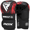 RDX MMA Handschuhe IMMAF Sparring Shooter, Schwarz-Rot