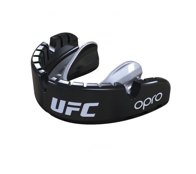UFC Mouth Guard Opro Gold Braces, Black-Silver