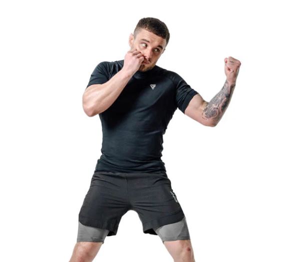 RDX Fight Shorts T16 2-in-1, Schwarz