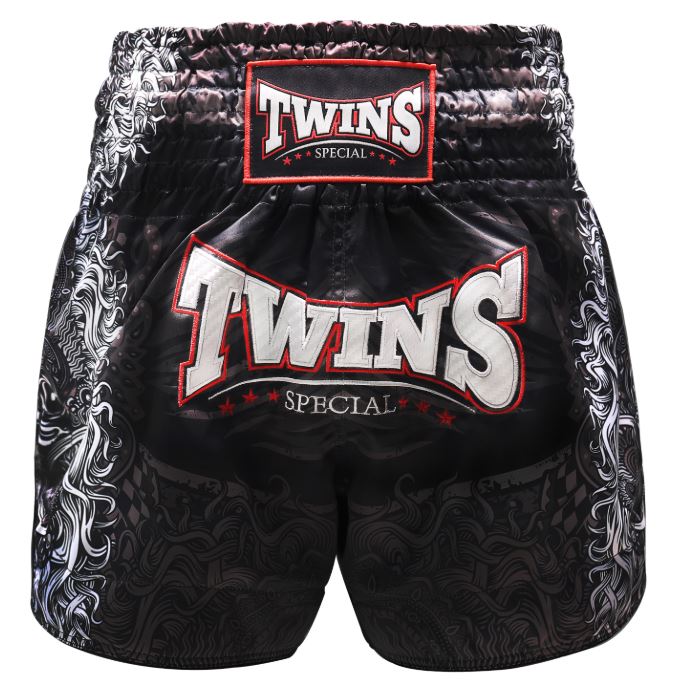 Twins Muay Thai Shorts Rangda, Schwarz