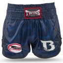 Twins Muay Thai Shorts X Booster No.5, Schwarz-Blau