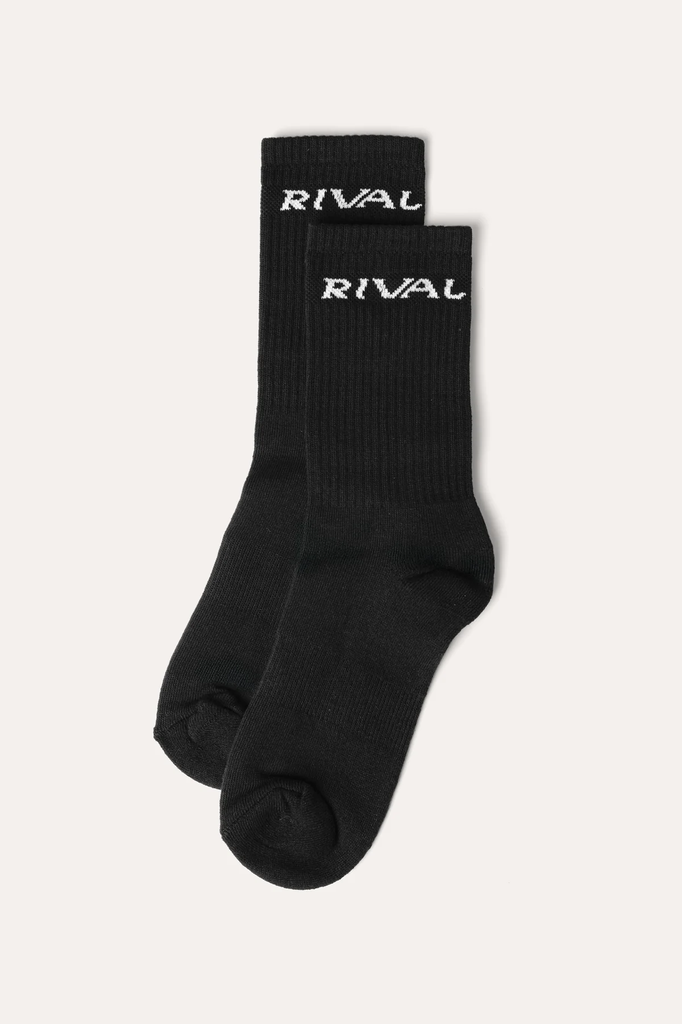 Rival Socken Crew 3-er Pack, Schwarz
