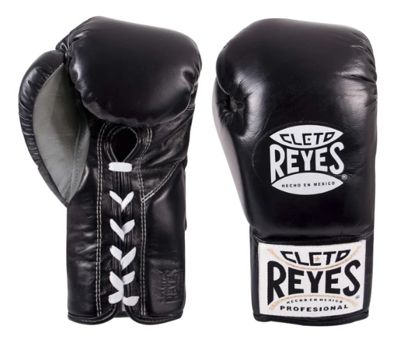 Cleto Reyes Boxing Gloves Professional Fight with Laces, Black