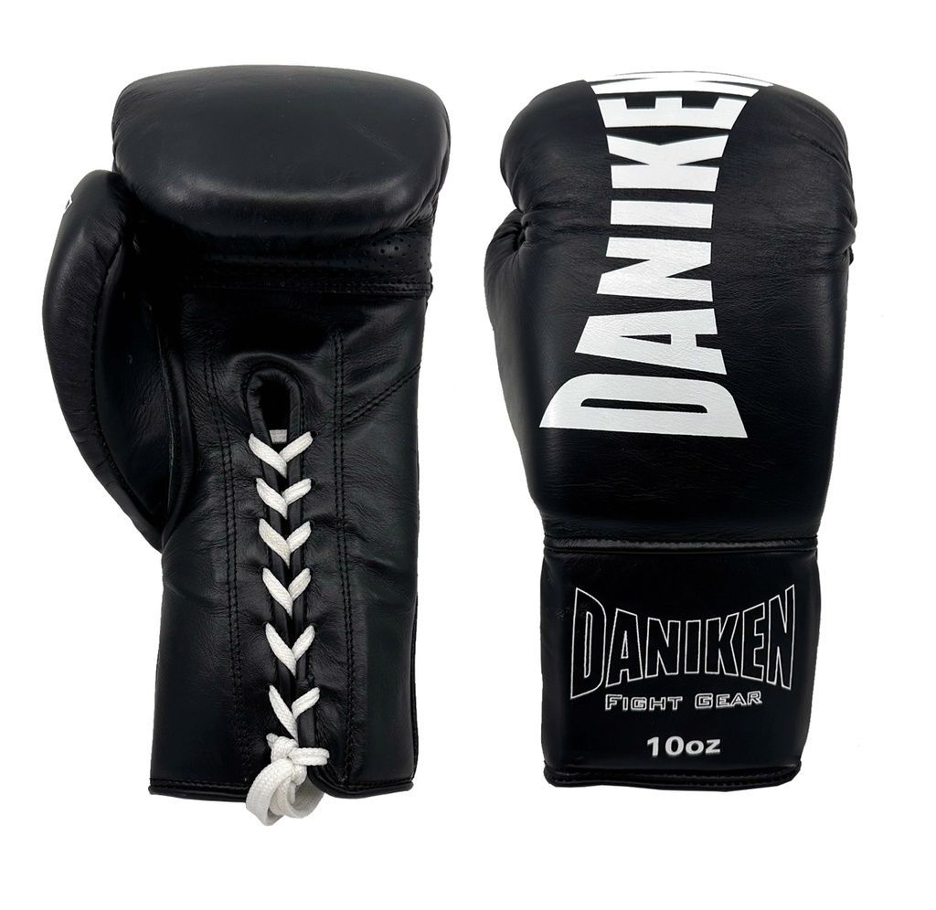Daniken Boxhandschuhe Striker Pro Fight mit Schnürung, Schwarz
