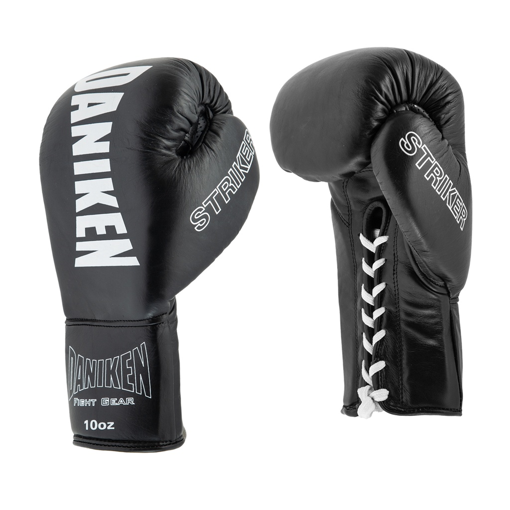Daniken Boxhandschuhe Striker Pro Fight mit Schnürung, Schwarz