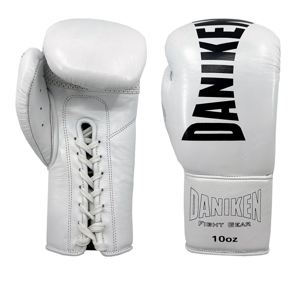 Daniken Boxhandschuhe Striker Pro Fight mit Schnürung, Weiss