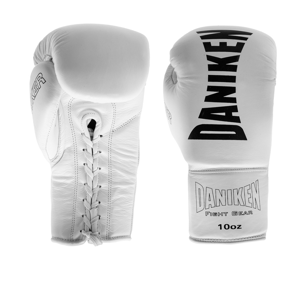 Daniken Boxhandschuhe Striker Pro Fight mit Schnürung, Weiss