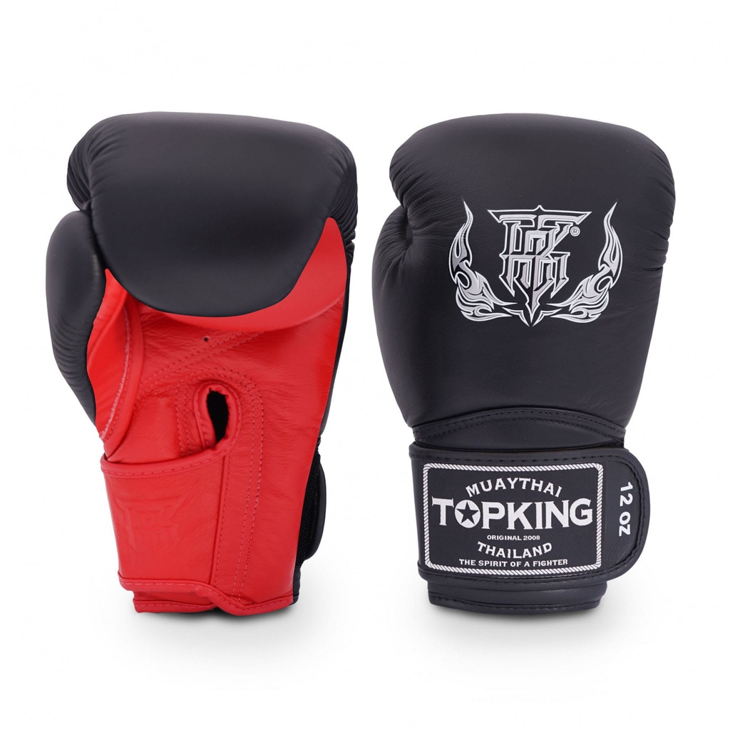 Top King Boxing Gloves Super Air, Black-Red