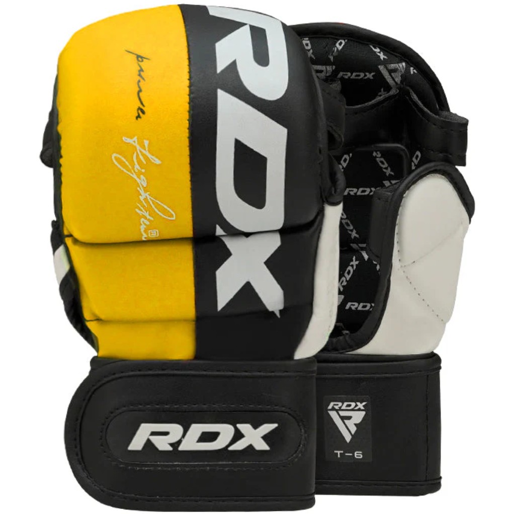RDX MMA Sparring Handschuhe T6, Schwarz-Gelb