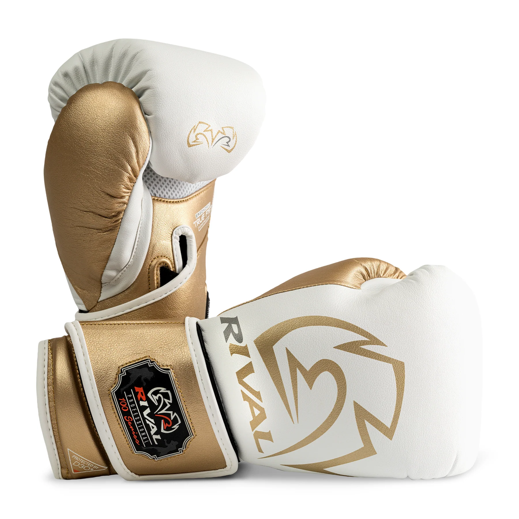 Rival Heavy Bag Gloves RB10 Professional, White-Gold