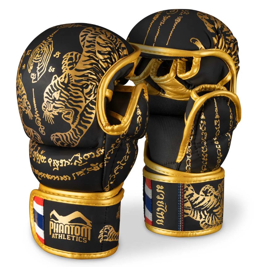 Phantom MMA Sparring Gloves Muay Thai LE, Black-Gold