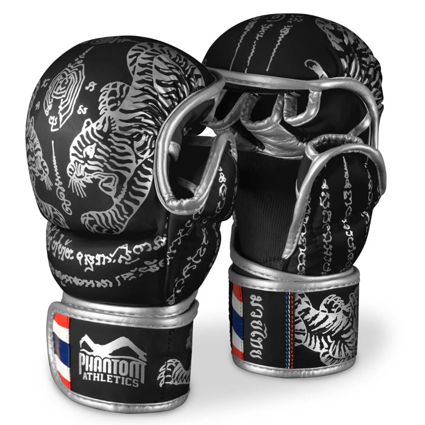 Phantom MMA Sparring Gloves Muay Thai LE, Black-Silver