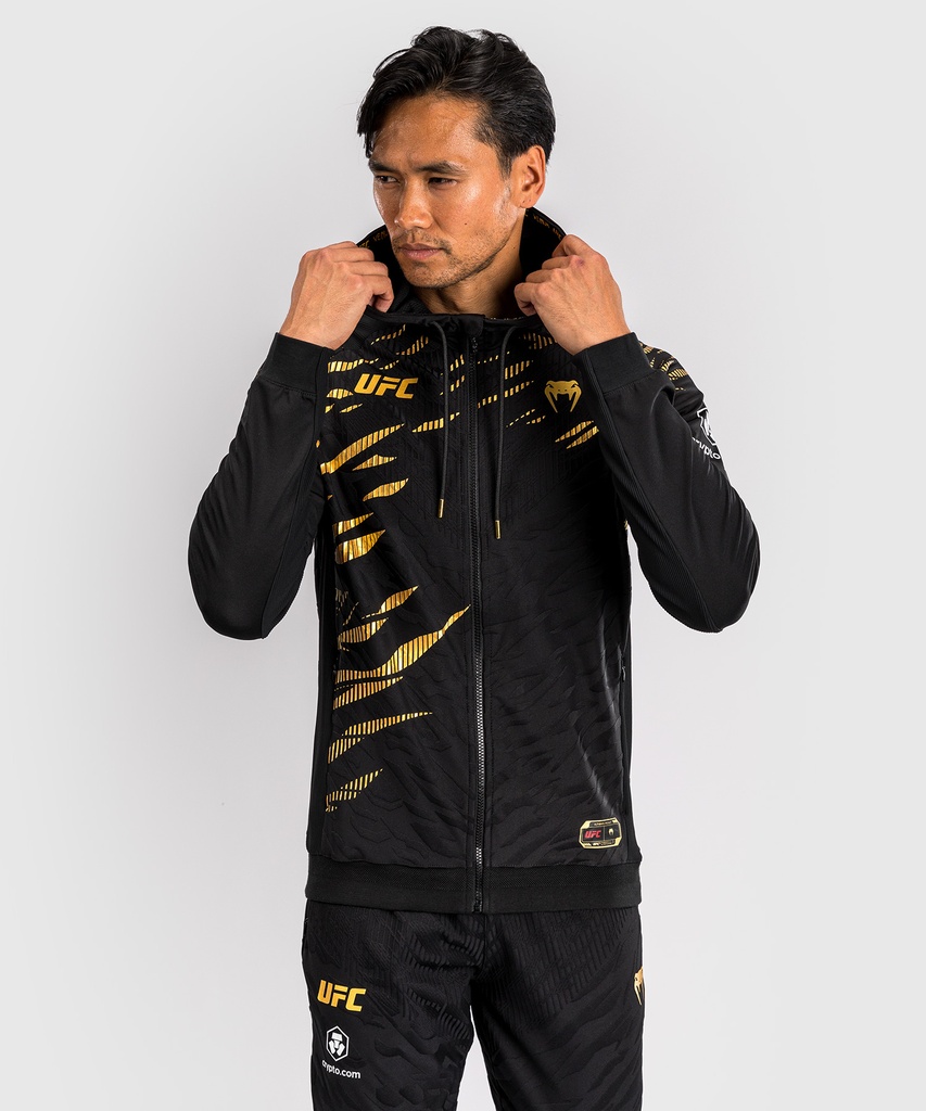 Venum Zip Hoodie UFC Fusion Authentic Fight Night Champion, Schwarz-Gold