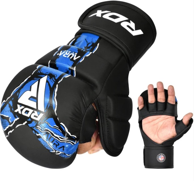 RDX MMA Gloves Sparring Aura Plus F17, Blue