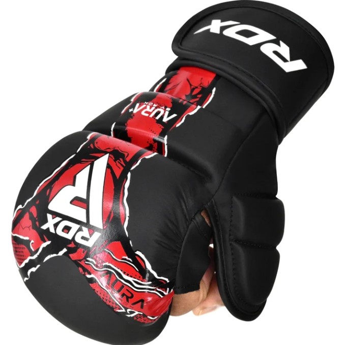RDX MMA Handschuhe Sparring Aura Plus F17, Rot