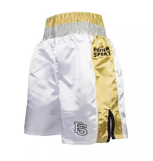 Paffen Sport Boxing Shorts Pro Mexican, White-Gold