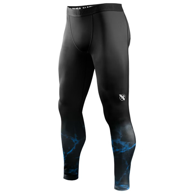 Hayabusa UFC Compression Pants BJJ, Black-Blue