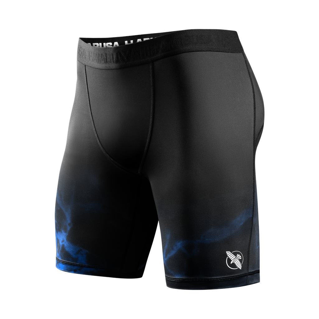 Hayabusa UFC Compression Shorts BJJ, Schwarz-Blau