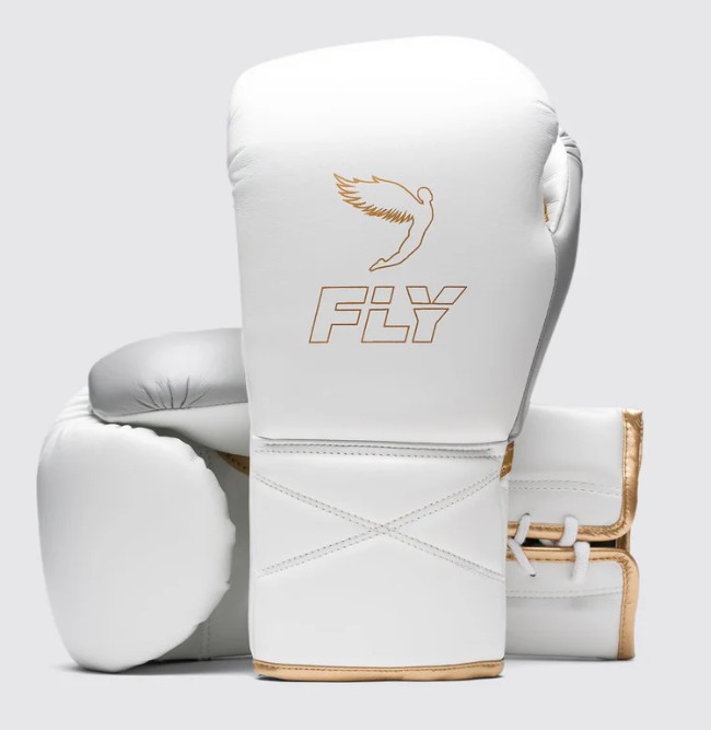 Fly Boxhandschuhe Superlace Pro X 2, Weiß-Grau-Gold