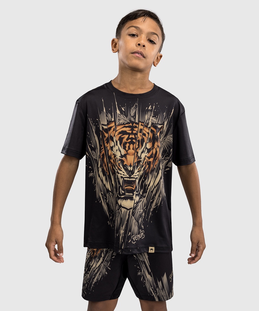 Venum T-Shirt Tiger Dry Tech Kids, Schwarz-Orange