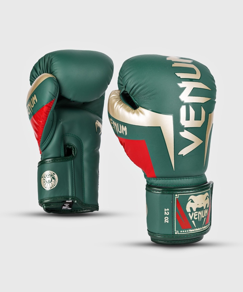 Venum Boxing Gloves Elite, Green-Gold