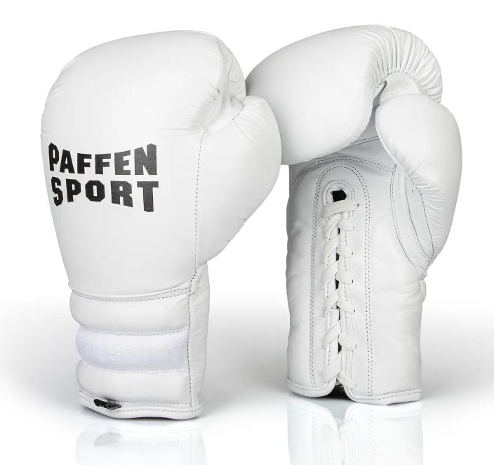 Paffen Sport Boxing Gloves Pro Lace X with Laces, Weiß