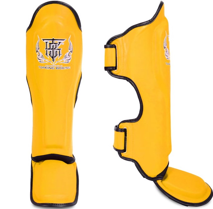 Top King Schienbeinschoner Pro Leder, Gelb