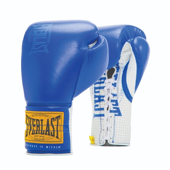 Everlast Boxing Gloves 1910 Sparring with Laces, Blue