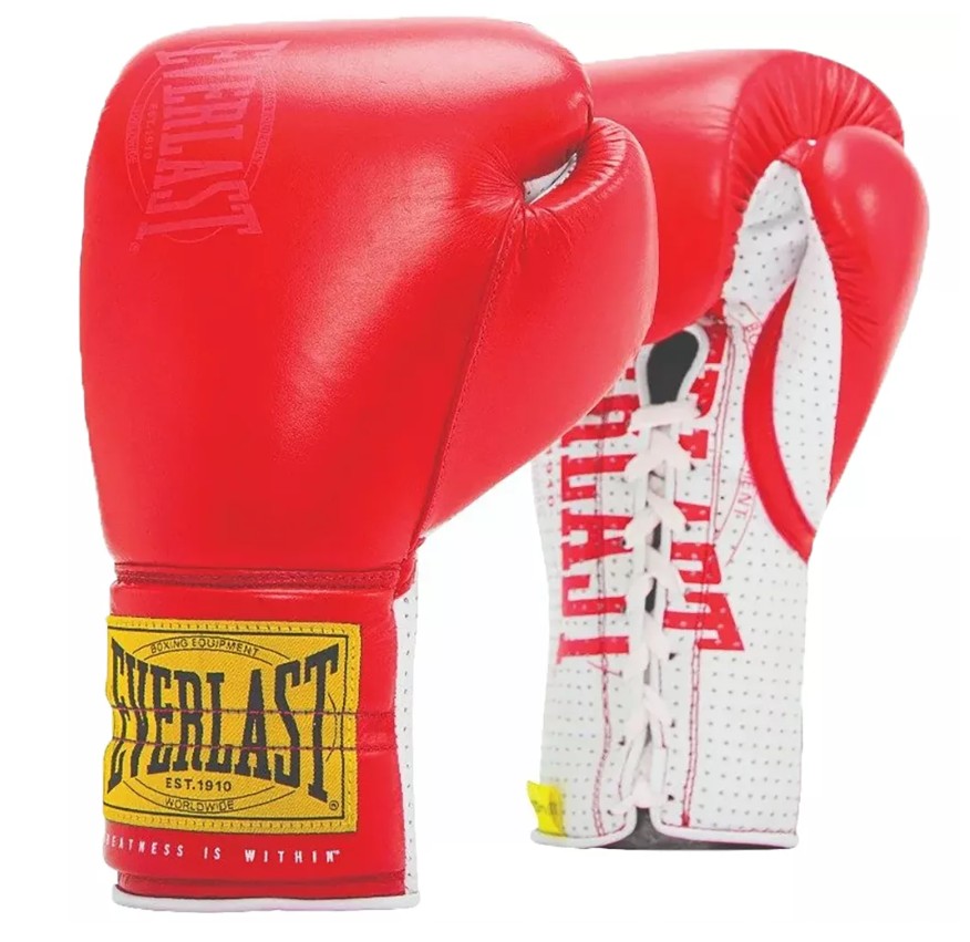Everlast Boxing Gloves 1910 Sparring with Laces, Red