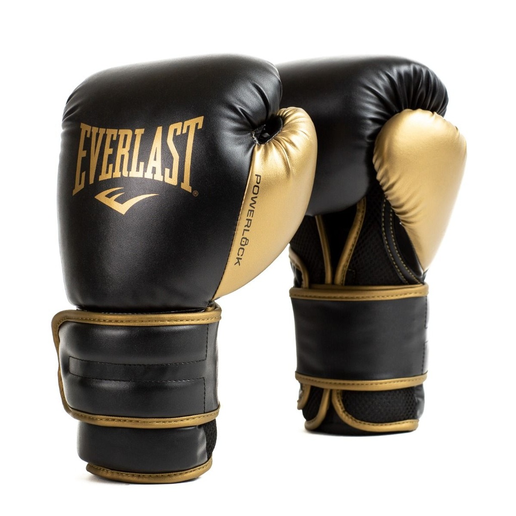 Everlast Boxing Gloves Powerlock 2R, Black-Gold