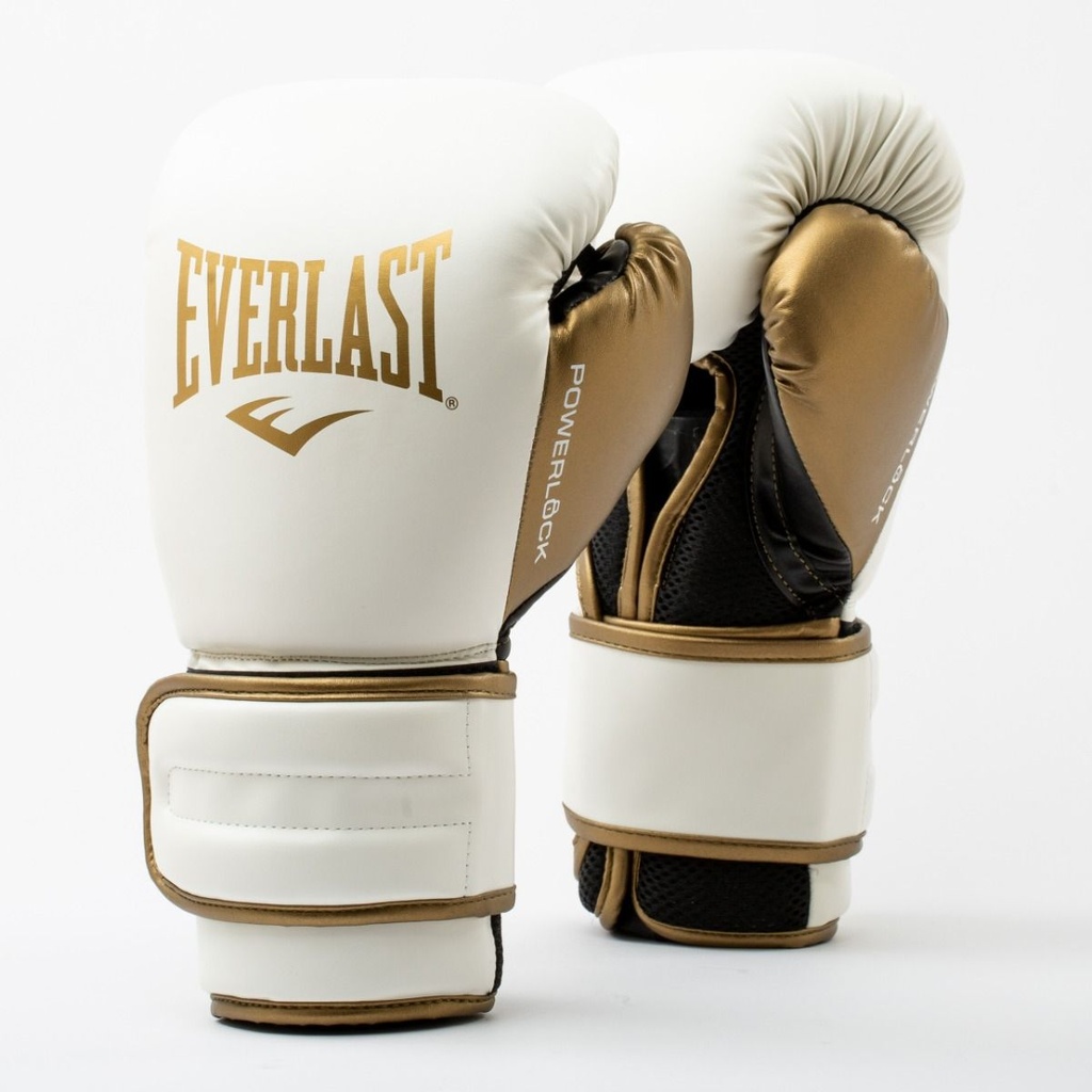 Everlast Boxing Gloves Powerlock 2R, White-Gold